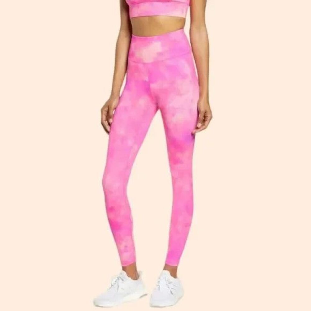 IVL Collective Pink Tie Dye Watercolor Leggings Ombre Colorful Compression Sz 6